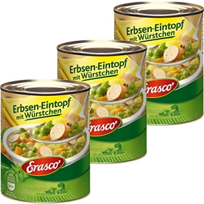 Abbildung von Erasco Erbsen Eintopf mit Würstchen schonend zubereitet 800g 3er Pack