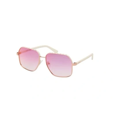Abbildung von Guess Damen GU00107 21Z Gläser SONNENBRILLEN Metall Weiß Violett Quadratisch Normal Sfumato