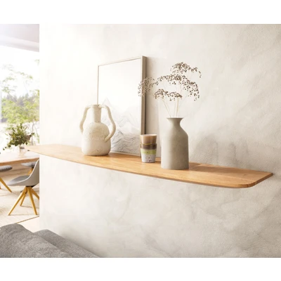 Abbildung von Wandregal Edge 145 cm Akazie Natur Schweizer Kante Massiv