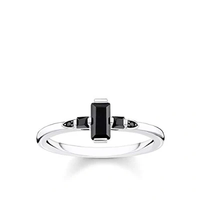 Abbildung von Thomas Sabo Damen Ring Stein Baguette Schliff schwarz 925 Sterlingsilber TR2266 643 11 52