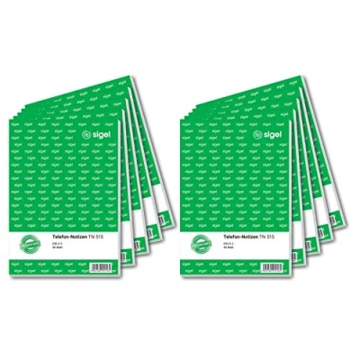 Abbildung von SIGEL TN515 Telefon Notizen A5, 50 Blatt, aus nachhaltigem Papier