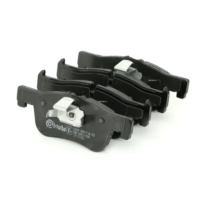 Abbildung von BREMBO P 06 078 Bremsbelagsatz für Verschleißwarnanzeiger vorbereitet mit Kolbenclip, Anti Quietsch Blech ohne Zubehör BMW: 1 Schrägheck, 2 Coupe