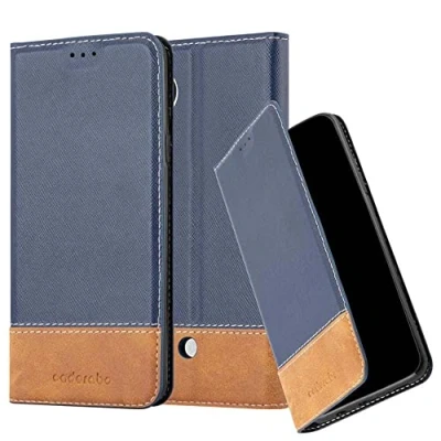 Abbildung von Cadorabo Hülle kompatibel mit LG Google Nexus 5 aus Premium Kunst Leder Flip Klappbare Stoßfeste Magnetische [Standfunktion] [Kartenfächern] Cover für Tasche in Blau