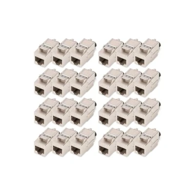 Abbildung von DIGITUS DN 93816 Keystone Modul Cat 8.1 24 Stück RJ45 Netzwerkdose Cat8 Geschirmt 2000 MHz 25GBase T &amp; 40GBase 25 Gbit/s 40 AWG 26/7 bis 22/1 Montage Werkzeugfrei