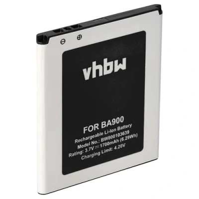Abbildung von vhbw Akku Ersatz für Sony BA900 Handy Smartphone Telefon (1700mAh, 3,8V, Li Ion)