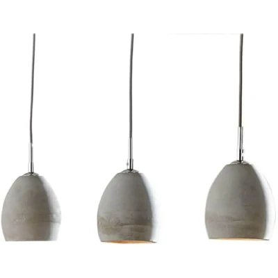 Abbildung von DELIFE Deckenleuchte Cirillo Grau 70x15 cm 3 Schirme Beton Hängeleuchte