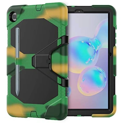 Abbildung von Lobwerk 3in1 Cover für Samsung Galaxy Tab S6 Lite SM P610 P615 10.4 Extrem Schutz + Stativ Camouflage