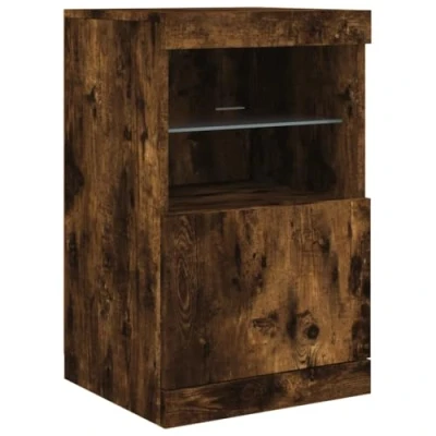 Abbildung von vidaXL Sideboard, Kommode mit viel Stauraum, Highboard Schrank LED Leuchten, Anrichte Beistellschrank Standschrank, Modern, Räuchereiche