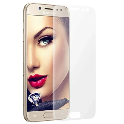 Abbildung von mtb more energy® Gewölbtes 3D Schutzglas kompatibel mit Samsung Galaxy J7 2017 (SM J730, 5.5&#039;&#039;) transparent flexibel TPU Silikon Case Cover Tasche 9H 2.5D Curved Full Display Glasfolie