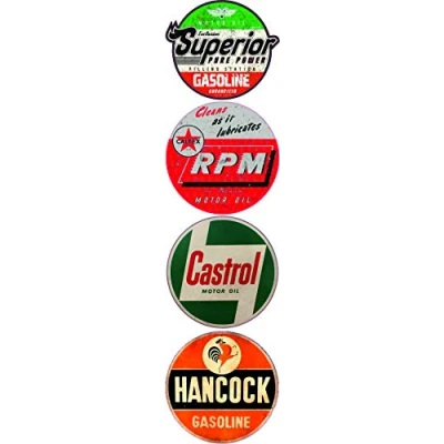 Abbildung von 24/7stickers #632 / 4X Aufkleber Vintage Öl Breite je ca. 8 cm Oil Castrol Tuning Hotrod Retro Oldtimer Racing Rennsport Rallye V8 Ratte Rat Rod