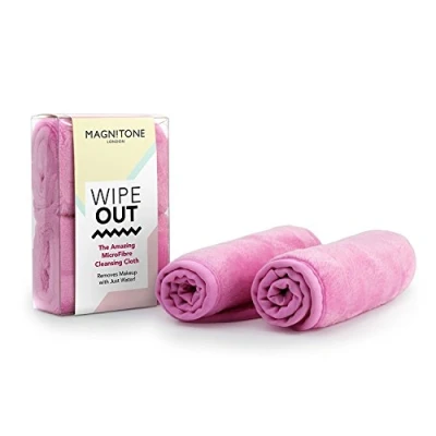 Abbildung von Magnitone London WipeOut! Mikrofaser Reinigungstücher für Gesichtsreinigung und Abschminken Pink