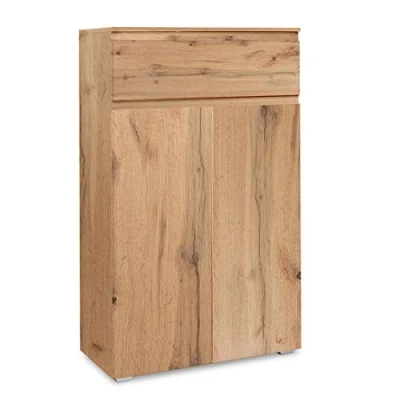 Abbildung von Newfurn Sideboard Kommode Natur Anrichte Highboard Mehrzweckschrank II 80x131x 40 cm (BxHxT) [Nikita.Seven] in Dekor Honig Eiche/Dekor Eiche Wohnzimmer Schlafzimmer Esszimmer