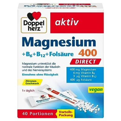 Abbildung von Doppelherz aktiv Magnesium 400 + B6 B12 Folsäure Direkt 40 St