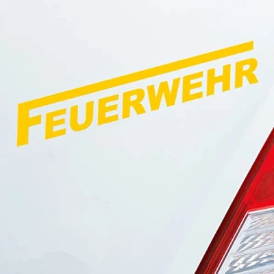 Abbildung von Hellweg Druckerei Feuerwehr langes F Leben Retten Löschen Bergen Auto Aufkleber Sticker Heckscheibenaufkleber