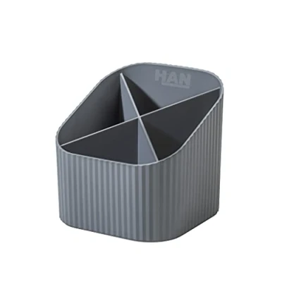 Abbildung von HAN Schreibtischköcher KARMA, mit 4 Fächern, umweltfreundlich aus 80 100 prozent Recyclingmaterial, Stiftehalter, 17248 18, öko grau