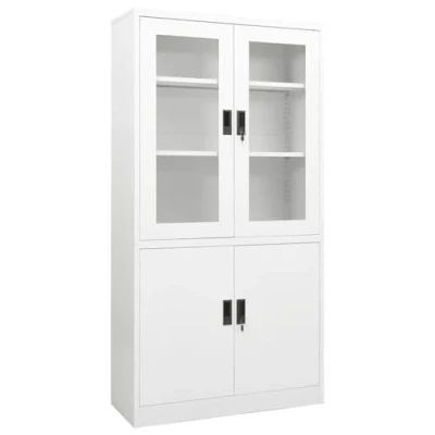 Abbildung von vidaXL Aktenschrank Büroschrank Weiß 90x40x180 cm Stahl (1 St)
