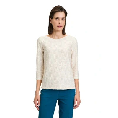 Abbildung von Betty Barclay Struktur MIT Ubootausschnitt Langarmshirt, Damen, Größe: 46, Beige