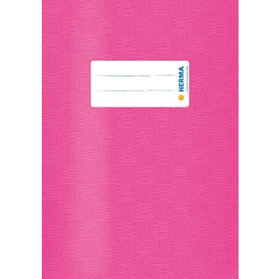 Abbildung von HERMA 19845 Heftumschläge A5 Bast Pink, 10 Stück, Hefthüllen mit Beschriftungsetikett &amp; Baststruktur aus strapazierfähiger abwischbarer Polypropylen Folie, Heftschoner Set für Schulhefte, farbig