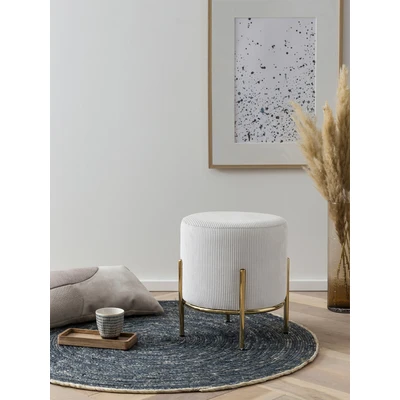 Abbildung von SalesFever Polsterhocker, mit Design Gestell aus goldfarbenem Metall