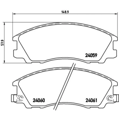 Abbildung von BREMBO P 30 017 Bremsbelagsatz mit akustischer Verschleißwarnung ohne Zubehör HYUNDAI: Terracan, Terracan Box Body / SUV