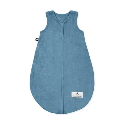 Abbildung von Julius Zöllner Sommerschlafsack Musselin, 0,5 TOG, waschbar bei 40C, Made in Germany, OEKO TEX Standard 100, blau, Gr. 80/86