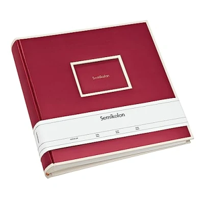 Abbildung von Semikolon 350197 Jumbo Album 30x30 cm, 100 Seiten cremefarben, für 10x15 Fotos, Pergaminpapier burgundy dunkel rot
