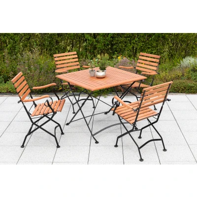 Abbildung von MERXX Garten Essgruppe &quot;Schloßgarten&quot;, (5 tlg.), 4 Klappsessel mit Tisch