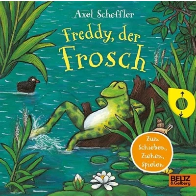 Abbildung von Freddy, der Frosch: Pappbilderbuch zum Ziehen, Schieben, Spielen