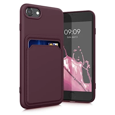 Abbildung von kwmobile Handyhülle kompatibel mit Apple iPhone SE (2022) / (2020) 8 7 Hülle Handy Cover Fach für Karten in Tawny Red