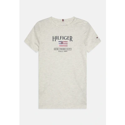 Abbildung von Tommy Hilfiger FLAG TEE Dress Jerseykleid für Kinder, Größe: 110, Snow white heather