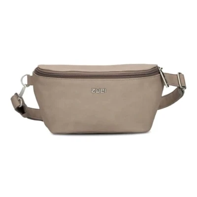 Abbildung von Zwei Damen Hip Bag Mademoiselle.M MH4 Bauchtasche 25 cm 1 Liter, Crossbody wasserabweisend, 3 in Bequeme Brusttasche, Gürteltasche &amp; Hüfttasche (Nubuk Cappuccino)