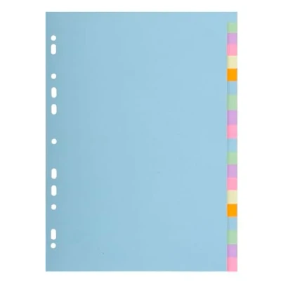 Abbildung von Exacompta Ref. 2620E Karton mit 20 Registern aus Pastellkarton 170 g/m² Forever neutralen Format zum Einheften A4 Maße 22,5 x 29,7 cm Pastellfarben sortiert