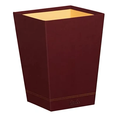 Abbildung von Rhodia 194619C Papierkorb 27x27x32cm, aus Kunstleder, elegant und praktisch, 1 Stück, Weinrot