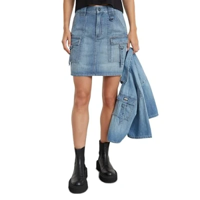 Abbildung von G Star Viktoria Utility Skirt Jeansrock, Damen, Größe: 25, Sun faded thames