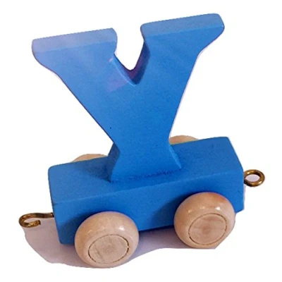 Abbildung von FunWorldToys® Buchstabenzug Bunt Holzeisenbahn Namenszug aus Holz (Buchstabe Y)