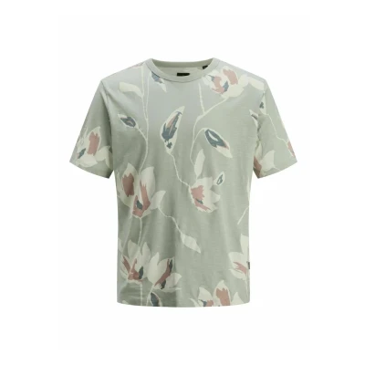 Abbildung von Jack &amp; Jones Premium ALL OVER Print Rundhals Tshirt print, Herren, Größe: Small, Aqua gray