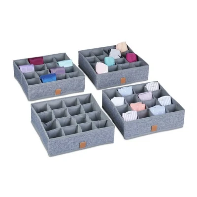 Abbildung von relaxdays Schubladeneinsatz Unterwäsche Organizer 4er Set