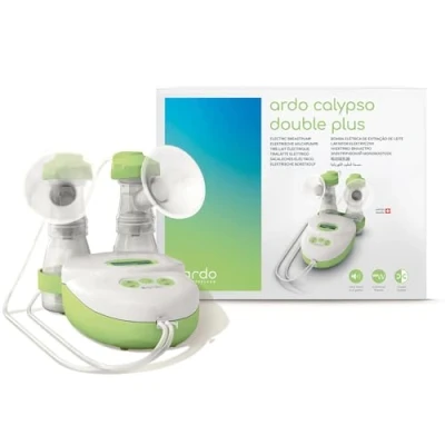 Abbildung von Ardo Calypso Double Plus elektrische Doppelmilchpumpe flüsterleise, sanft, individuell einstellbar Schweizer Qualität