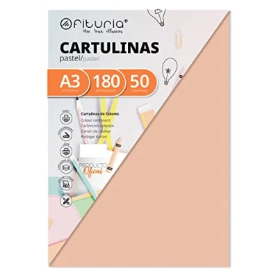 Abbildung von Pack 50 Cartulinas Color Vainilla Tamaño A3 180g