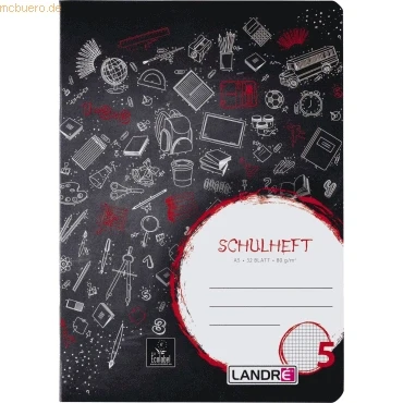 Abbildung von 10 x Landre Schulheft A5 32 Blatt 80 g/qm Lineatur 5 (kariert)