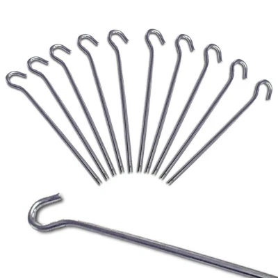 Abbildung von 10 x Heringe 24 cm Felsnagel Zelt Hering Erdnagel 4 mm Stahl Nägel verzinkt