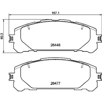 Abbildung von HELLA 8DB 355 043 871 Bremsbelagsatz nicht für Verschleißwarnanzeiger vorbereitet mit Zubehör TOYOTA: RAV4 V, SUZUKI: Across SUV