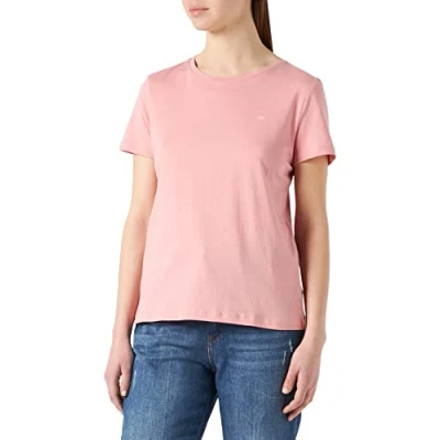 Abbildung von TOM TAILOR Damen Basic T Shirt mit Logo Stickerei 1032049, 17285 Blush Rose, S