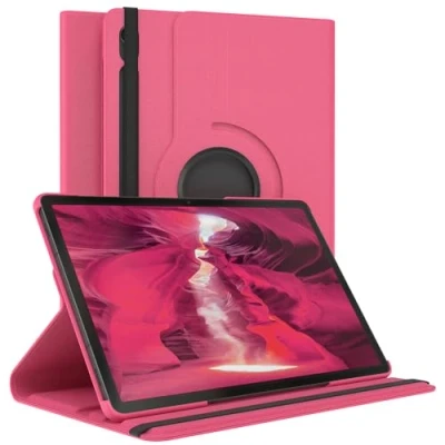 Abbildung von EAZY Case Tablet Hülle für Samsung Galaxy Tab S9 Schutzhülle 11 Zoll Smart Cover Rotationcase zum Aufstellen Klapphülle 360 drehbar mit Standfunktion Tasche Kunstleder Pink