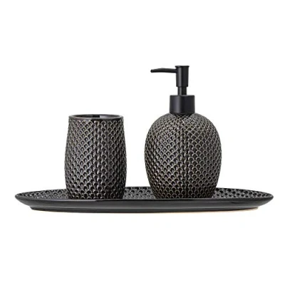 Abbildung von Bloomingville Seifenspender Soap Dispenser Set, Grey, Stoneware