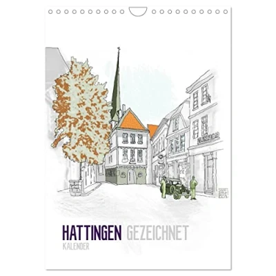 Abbildung von HATTINGEN GEZEICHNET (Wandkalender 2025 DIN A4 hoch), CALVENDO Monatskalender
