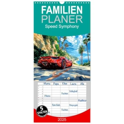 Abbildung von Familienplaner 2025 Speed Symphony mit 5 Spalten (Wandkalender, 21 cm x 45 cm), CALVENDO