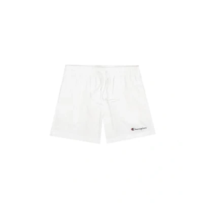 Abbildung von Champion Herren Legacy Icons Beachshorts Crinkle Taslon Small Script Logo Badehose, Weiß, X Large