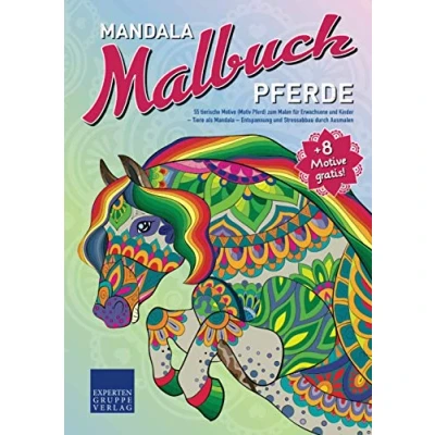 Abbildung von Mandala Malbuch Pferde: 55 tierische Motive (Motiv Pferd) zum Malen für Erwachsene und Kinder Tiere als Entspannung Stressabbau durch Ausmalen (Mandala Malbücher Tiermotive)