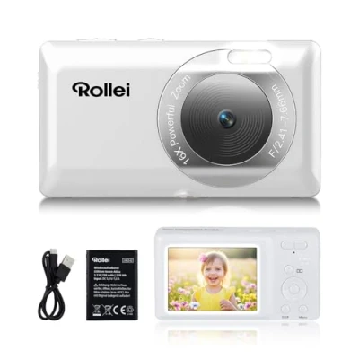 Abbildung von Rollei Compactline Pocket Digitalkamera 50 MP, 16 facher Digital Zoom, 2.7K Videoqualität, kompakt und leicht für unterwegs, benutzerfreundliches Design